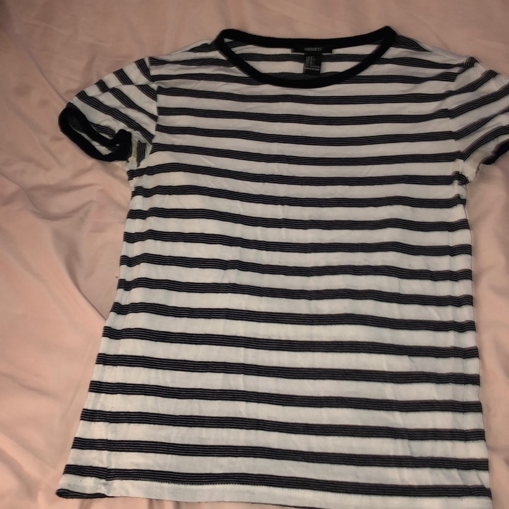 Navy and White Stripped T-Shirt